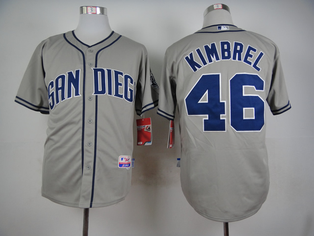 Men San Diego Padres #46 Kimbrel Grey MLB Jerseys->san diego padres->MLB Jersey
